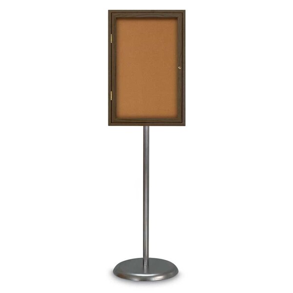 United Visual Products Corkboard, Double Door, Radius Frame, 48x36", Satin/Cloud UV7003-SATIN-CLOUD - main